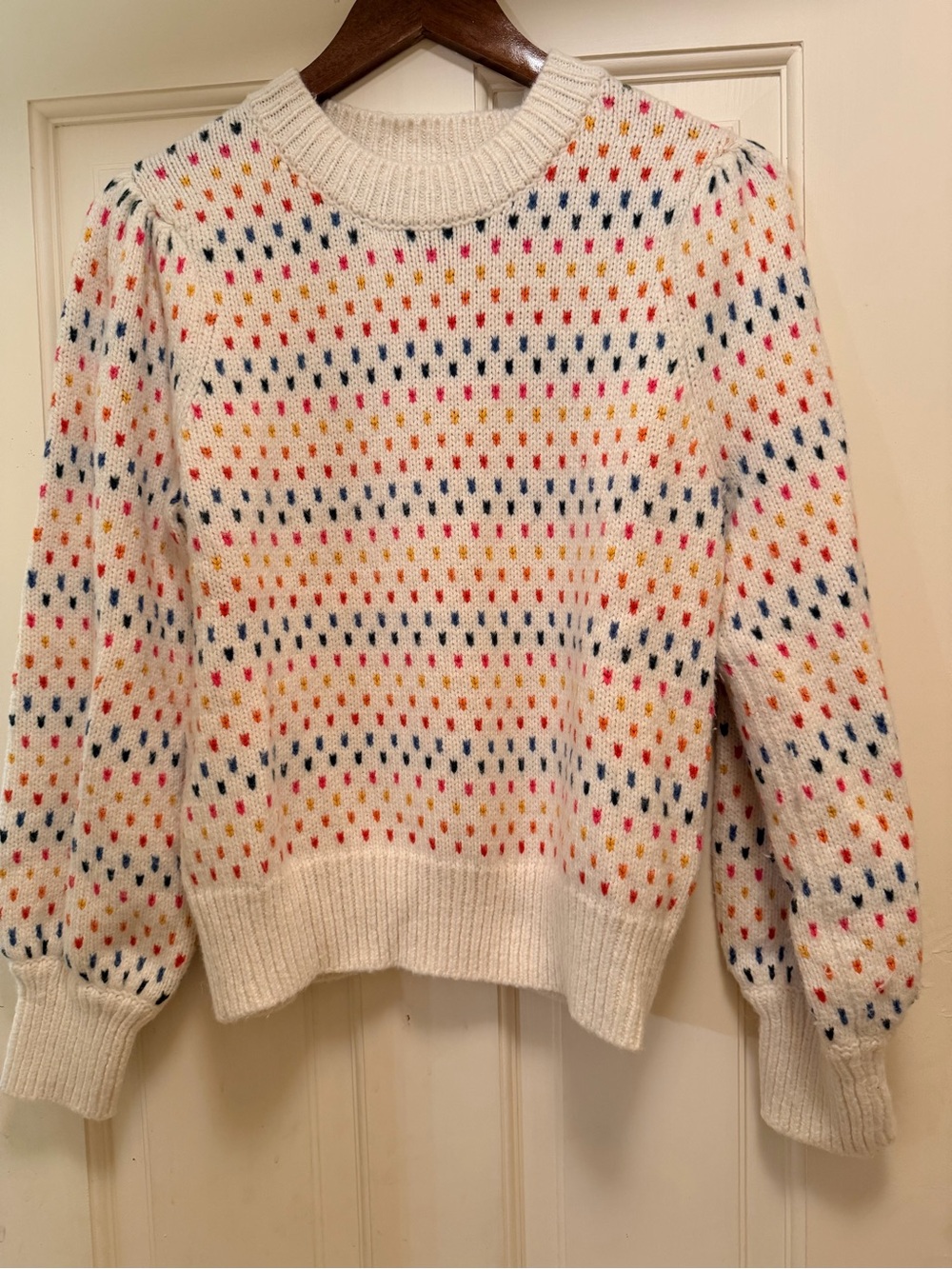 Marine Layer Alma Rainbow Speckle Wool Alpaca Blend Sweater Medium - Picture 2 of 6